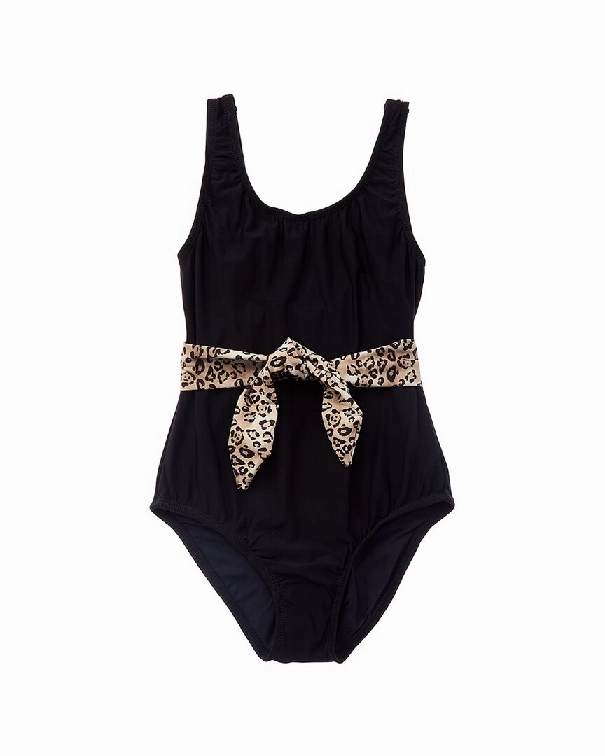 PilyQ Belted Bow One-Piece cute swimsuits for teen girls, modest teen swimwear