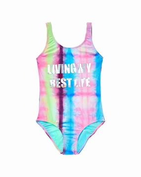 PilyQ Best Life One-Piece cute swimsuits for teen girls, modest teen swimwear