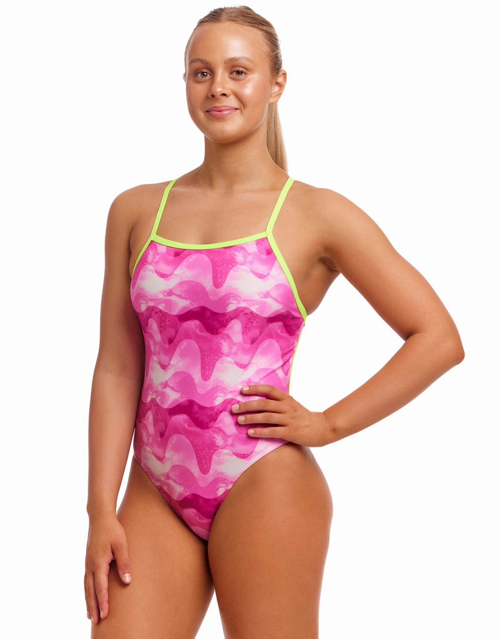 Pink Caps Tie Me Tight Swimsuit - Pink