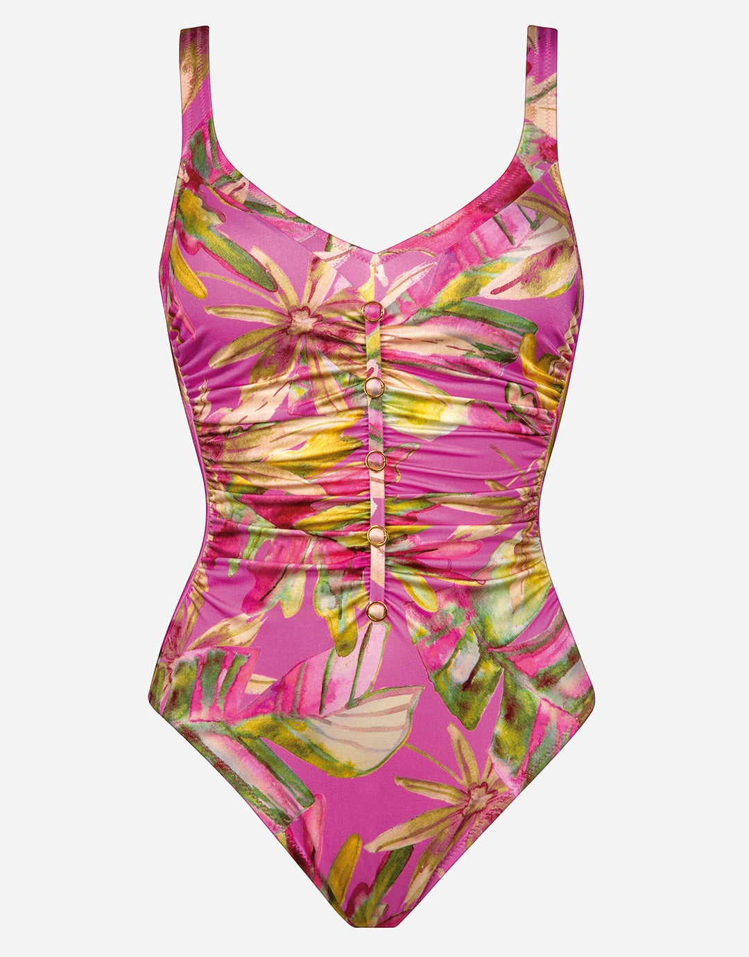 Pink Heart Moulded Detail Swimsuit - Pink Blush womens resort swimwear, flattering one-piece swimsuits