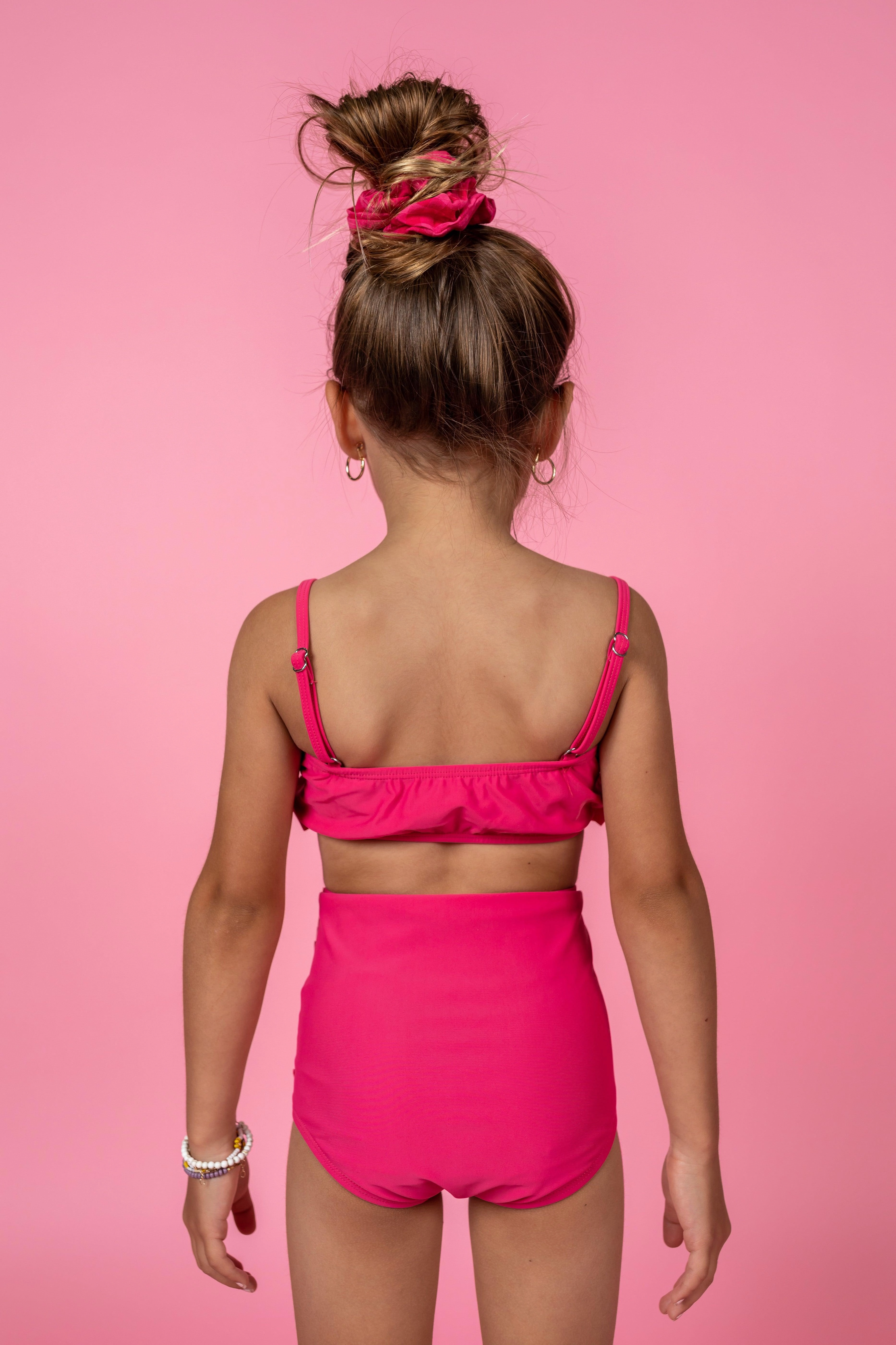 Pink Raspberry | Mini Down in Front Ruffle Bottoms