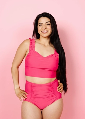 Pink Raspberry | Ripple Top tankini swim tops, adjustable bikini tops