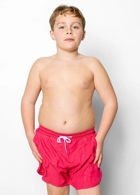 Pink Raspberry | Youth Retro Shorties boys summer swimwear, boys rash guard swim sets