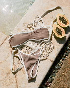 Pixie Bikini Bottom - Saddle-Cream timeless swimwear styles women, comfy swimwear for women