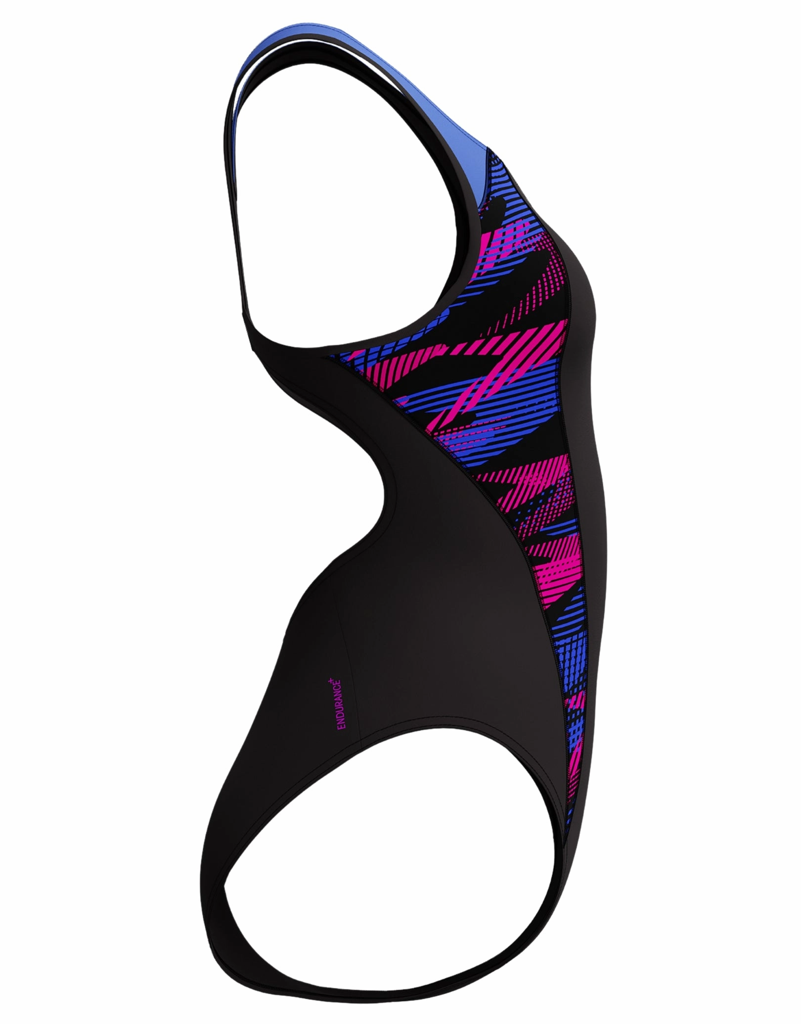 Placement Laneback Swimsuit - Black/Blue