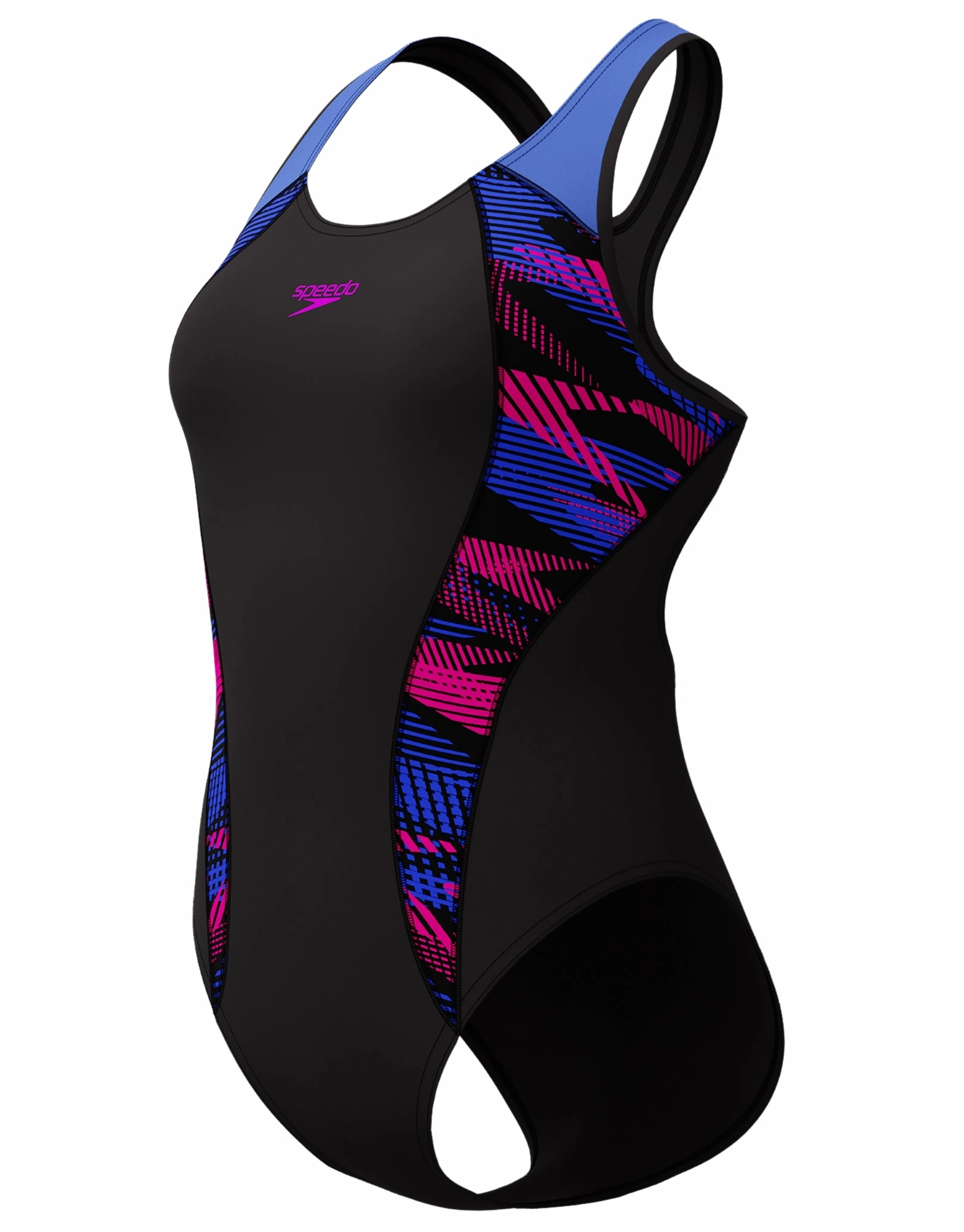 Placement Laneback Swimsuit - Black/Blue