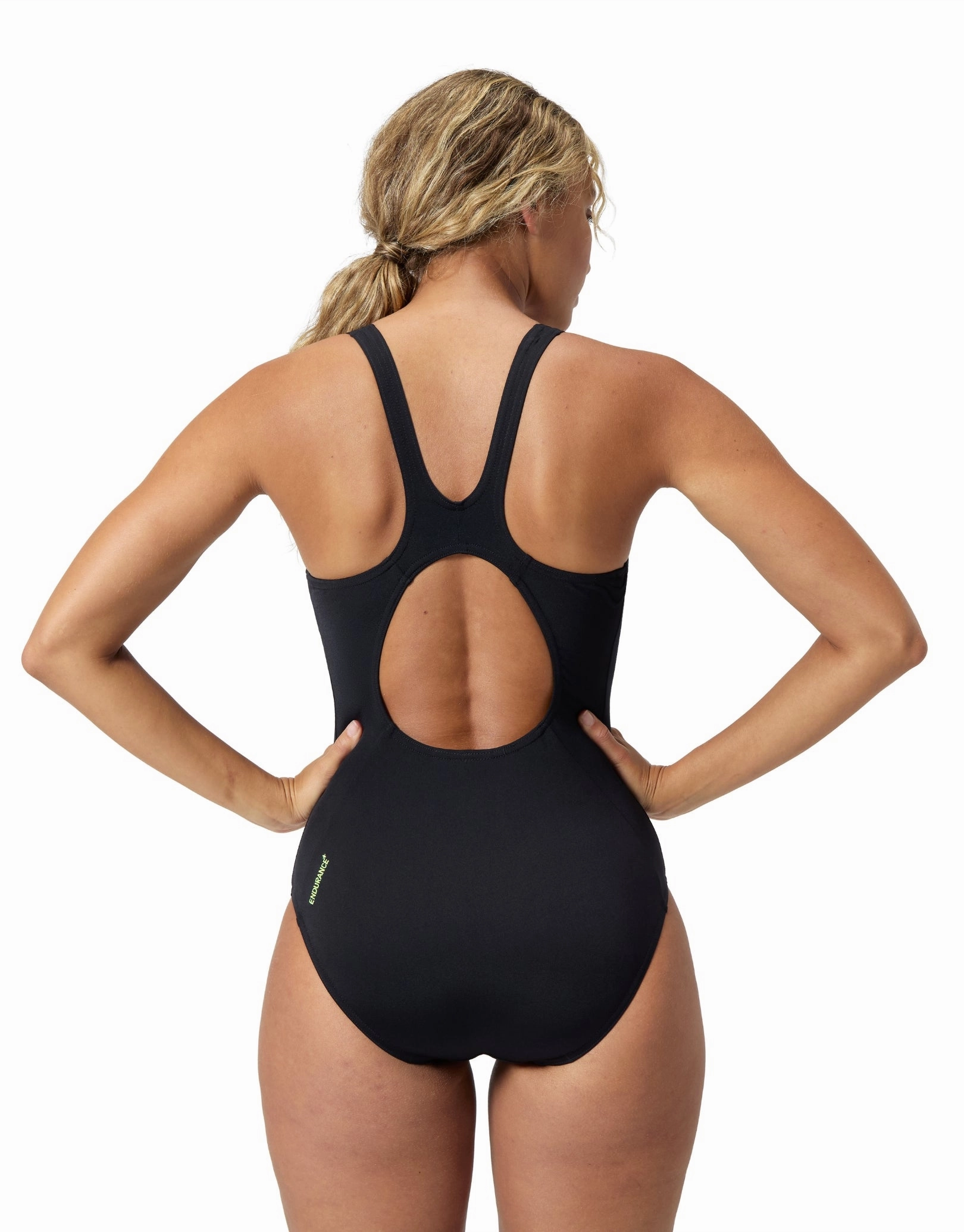 Placement Muscleback Swimsuit - Black/Yellow