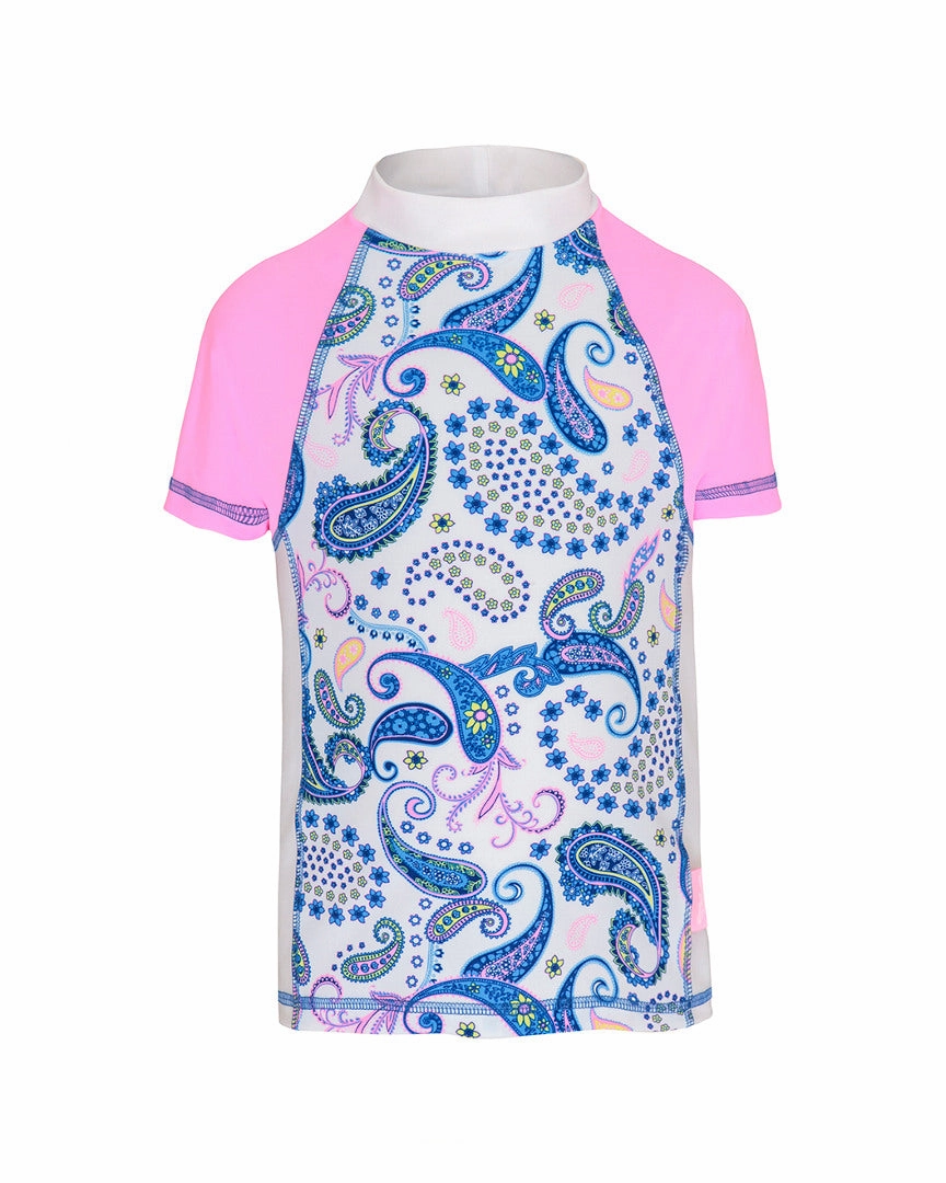 Platypus Australia UPF 50 Boho Paisley Fitted Sunshirt cute swimsuits for teen girls, modest teen swimwear