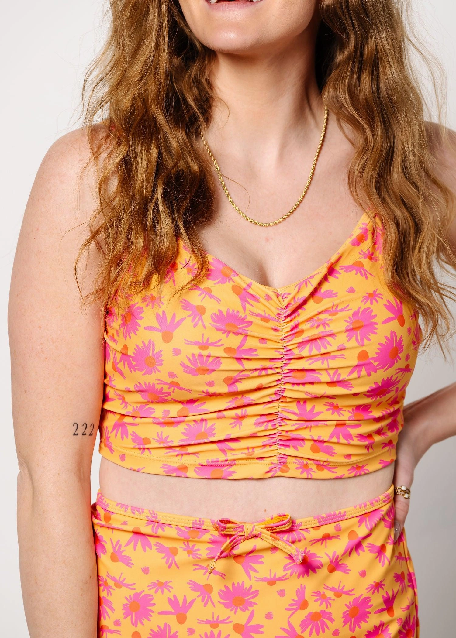 Playful Daisies | Centered Top tankini swim tops, adjustable bikini tops