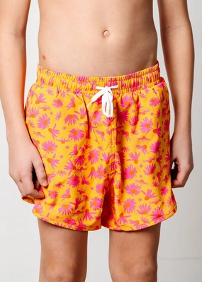 Playful Daisies | Youth Retro Shorties boys summer swimwear, boys rash guard swim sets