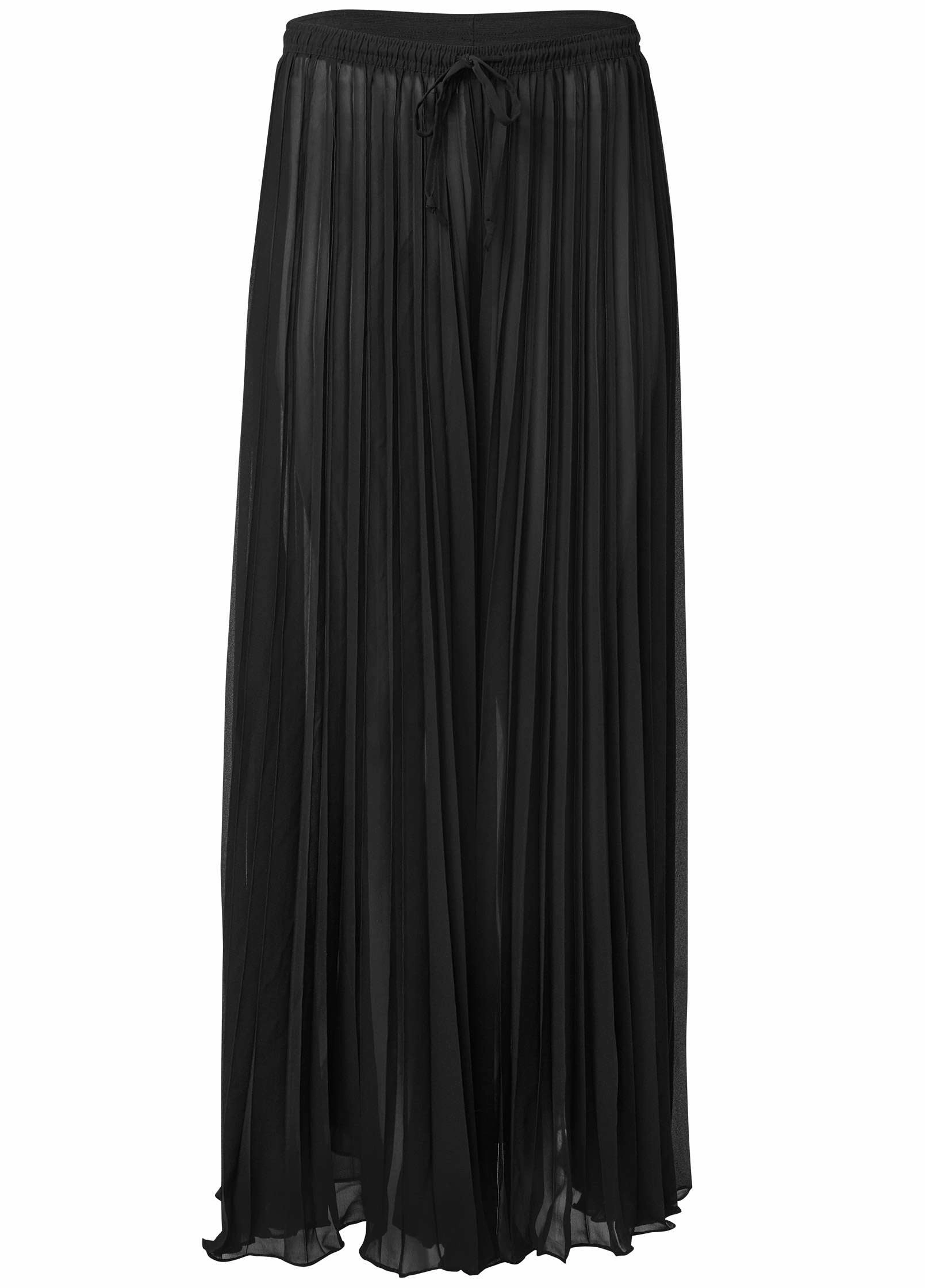 Pleated Cover-Up Pants - Black