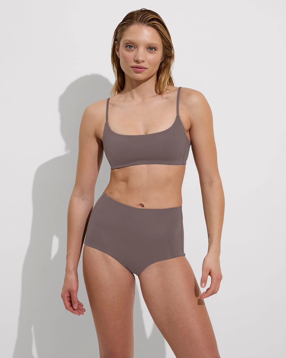 Pool Days Top - Stormy sleek design swimwear for women, minimalist swim styles