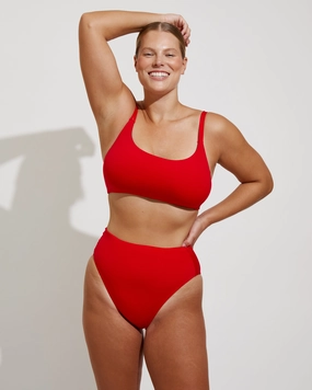 Pool Days Top D  - Sweet Chili Heat sleek design swimwear for women, minimalist swim styles