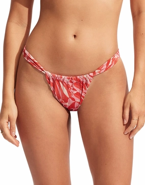 Poolside Rio Bikini Pant - Pink Chintz adjustable swim bottoms women, flattering bikini bottoms