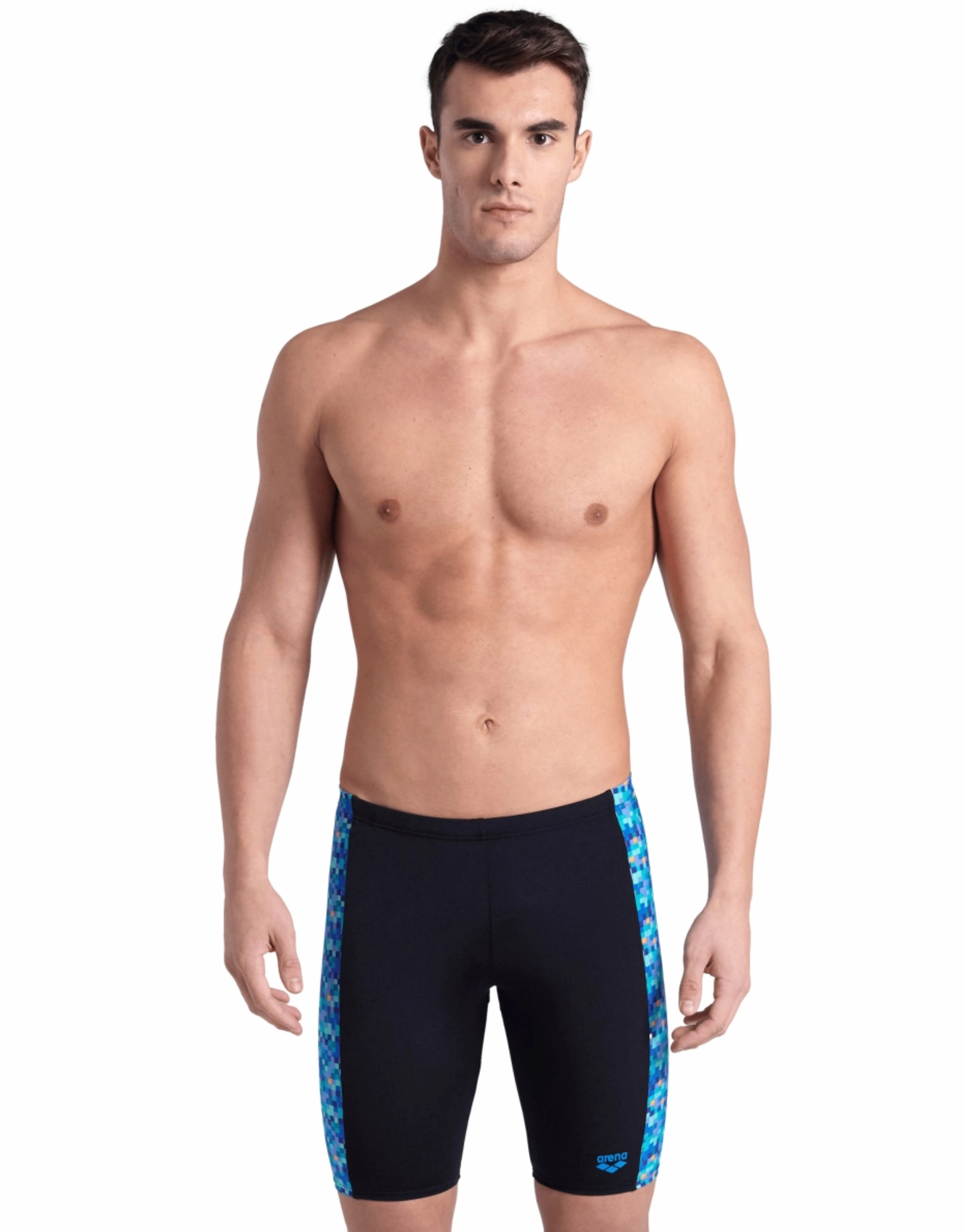 Pooltiles Swim Jammer - Black/Multi arena swimwear for men, arena competitive swimsuits