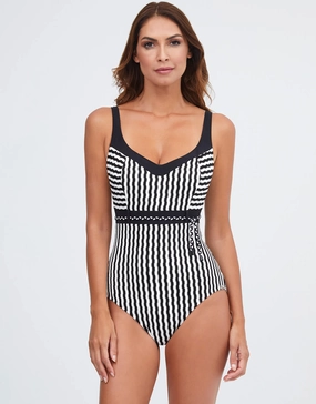 Portofino Underwired Swimsuit - Black and White pool-ready swimwear for women, trendy swimwear collection