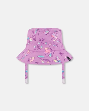 Printed Beach Sun Hat Old Mauve And Multicolored Butterflies cute swimsuits for teen girls, modest teen swimwear