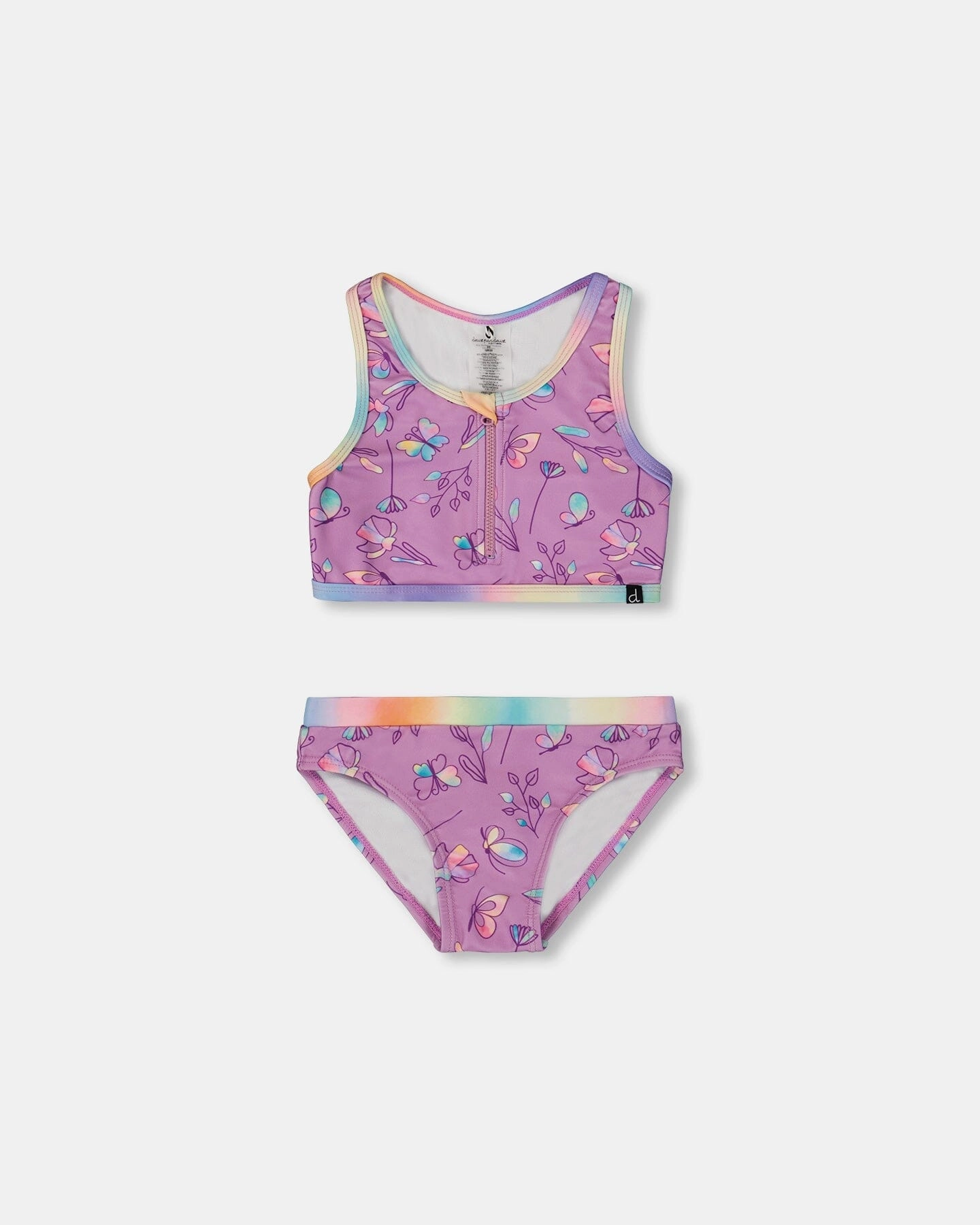 Printed Two-Piece Swimsuit Old Mauve And Multicolored Butterflies cute swimsuits for teen girls, modest teen swimwear