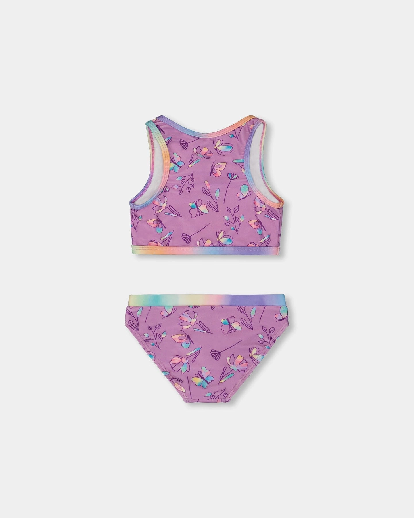 Printed Two-Piece Swimsuit Old Mauve And Multicolored Butterflies