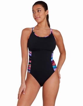 Prism Geo Multiway Swimsuit - Black/Multi zoggs swimwear for women, zoggs goggles and swimsuits