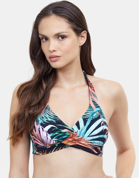 Profile Tropico Halter Bikini Top - Black stylish swimwear tops, womens beach tops