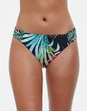 Profile Tropico Ruched Bikini Pant - Black swim shorts for women, stretch fit swim bottoms
