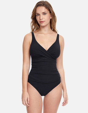 Profile Tutti Frutti V Neck Swimsuit - Black pool-ready swimwear for women, trendy swimwear collection