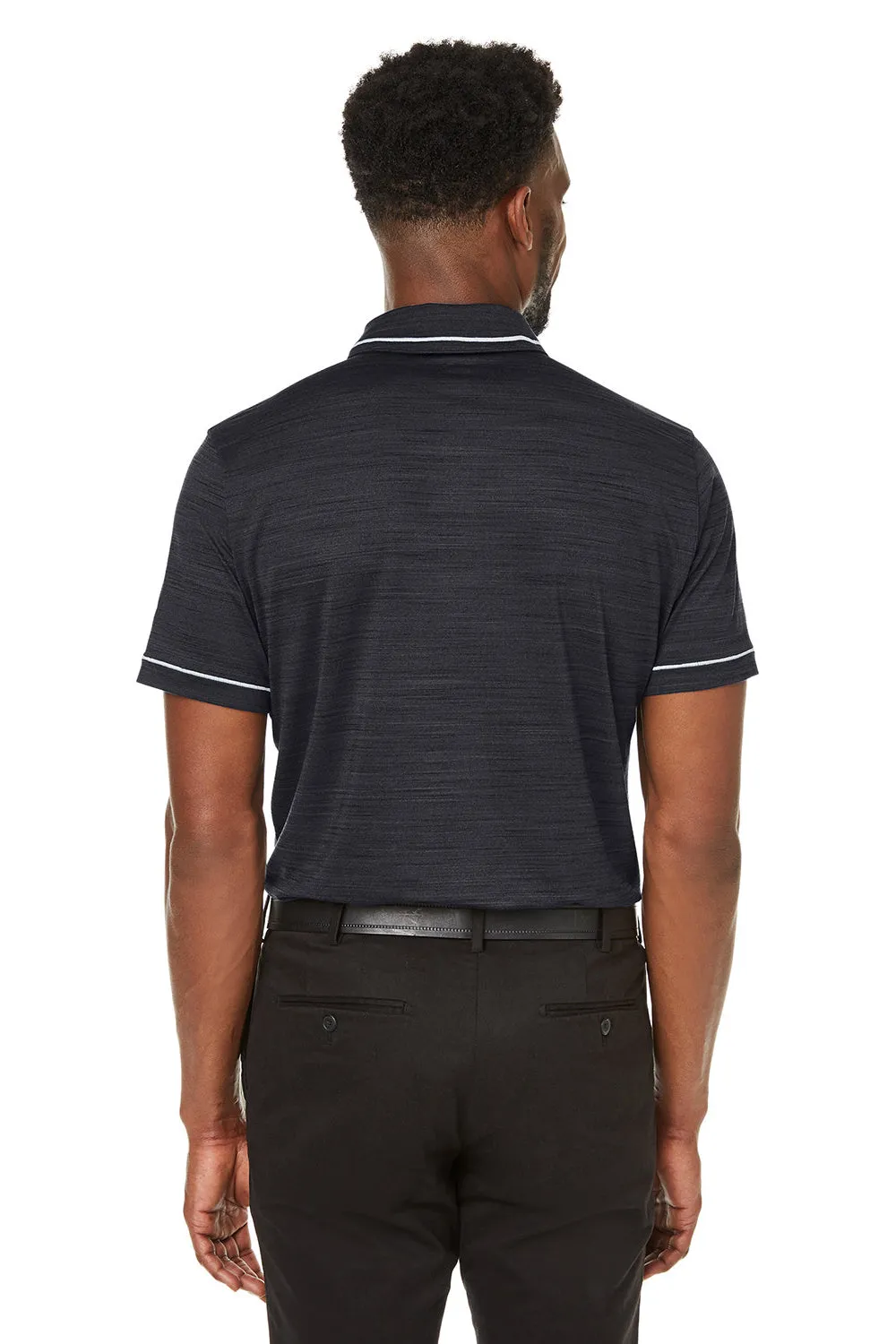 Puma Mens Cloudspun Monarch Moisture Wicking Short Sleeve Polo Shirt - Heather Black/Heather High Rise Grey