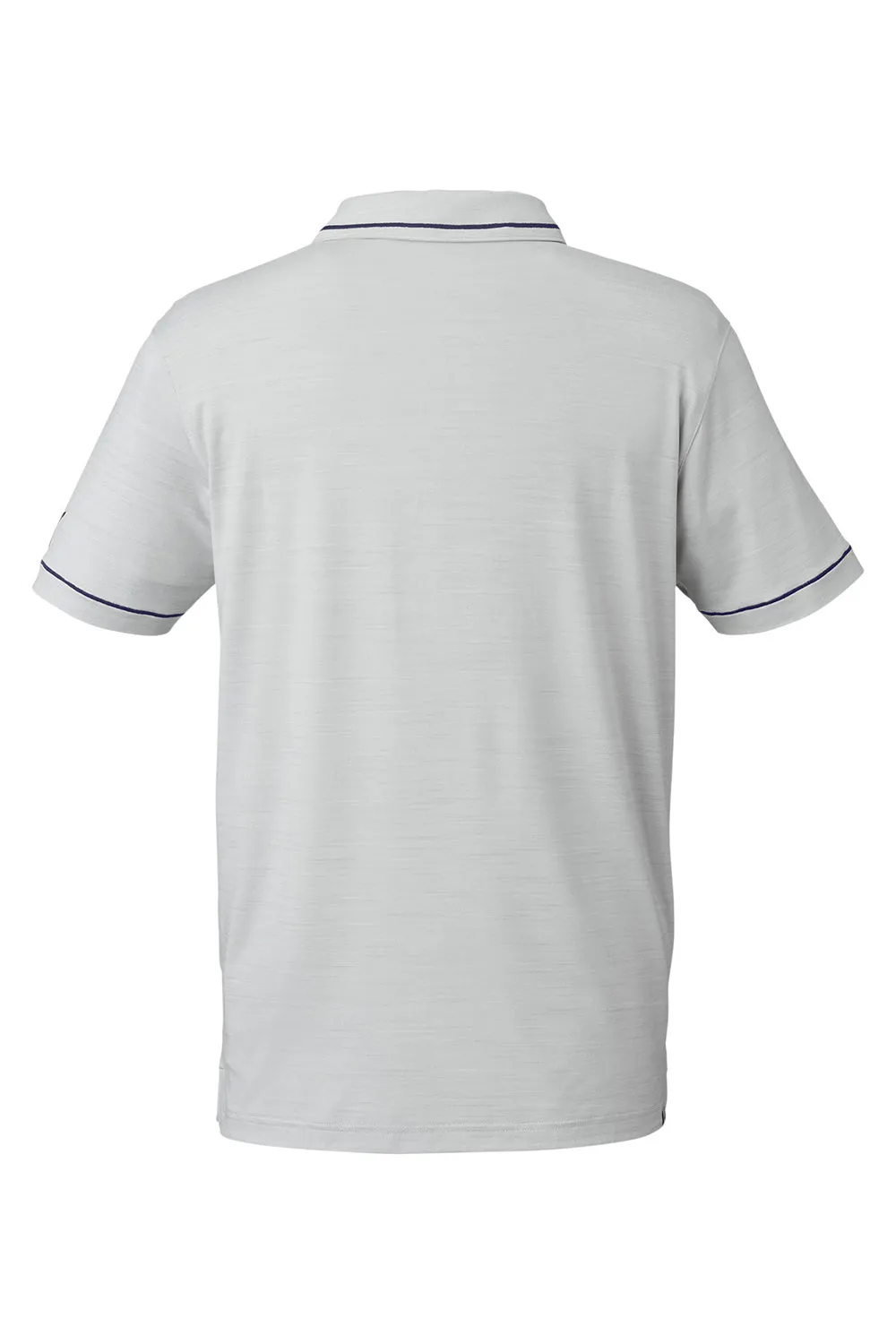 Puma Mens Cloudspun Monarch Moisture Wicking Short Sleeve Polo Shirt - Heather High Rise Grey/Navy Blue