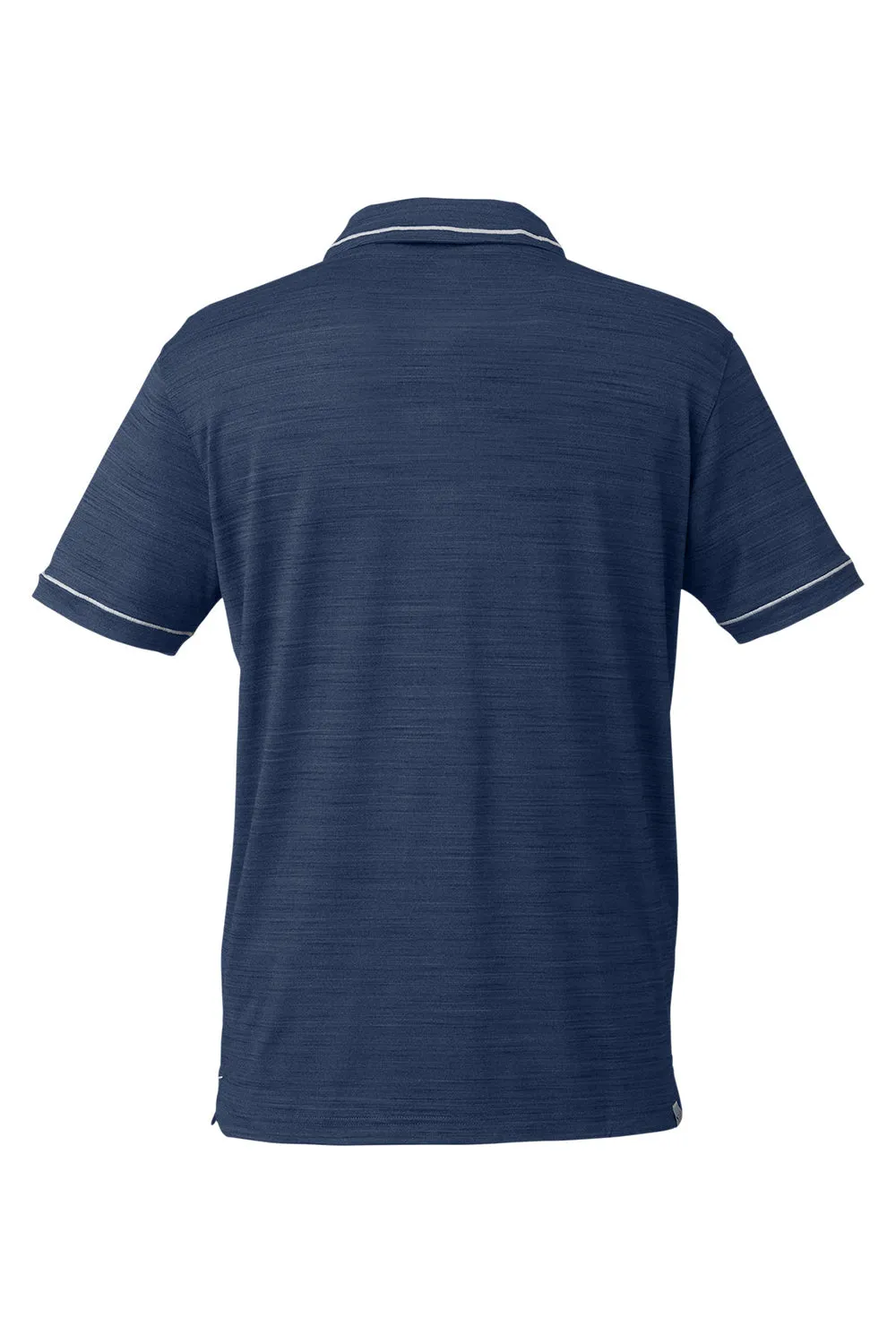 Puma Mens Cloudspun Monarch Moisture Wicking Short Sleeve Polo Shirt - Heather Navy Blue/High Rise Grey