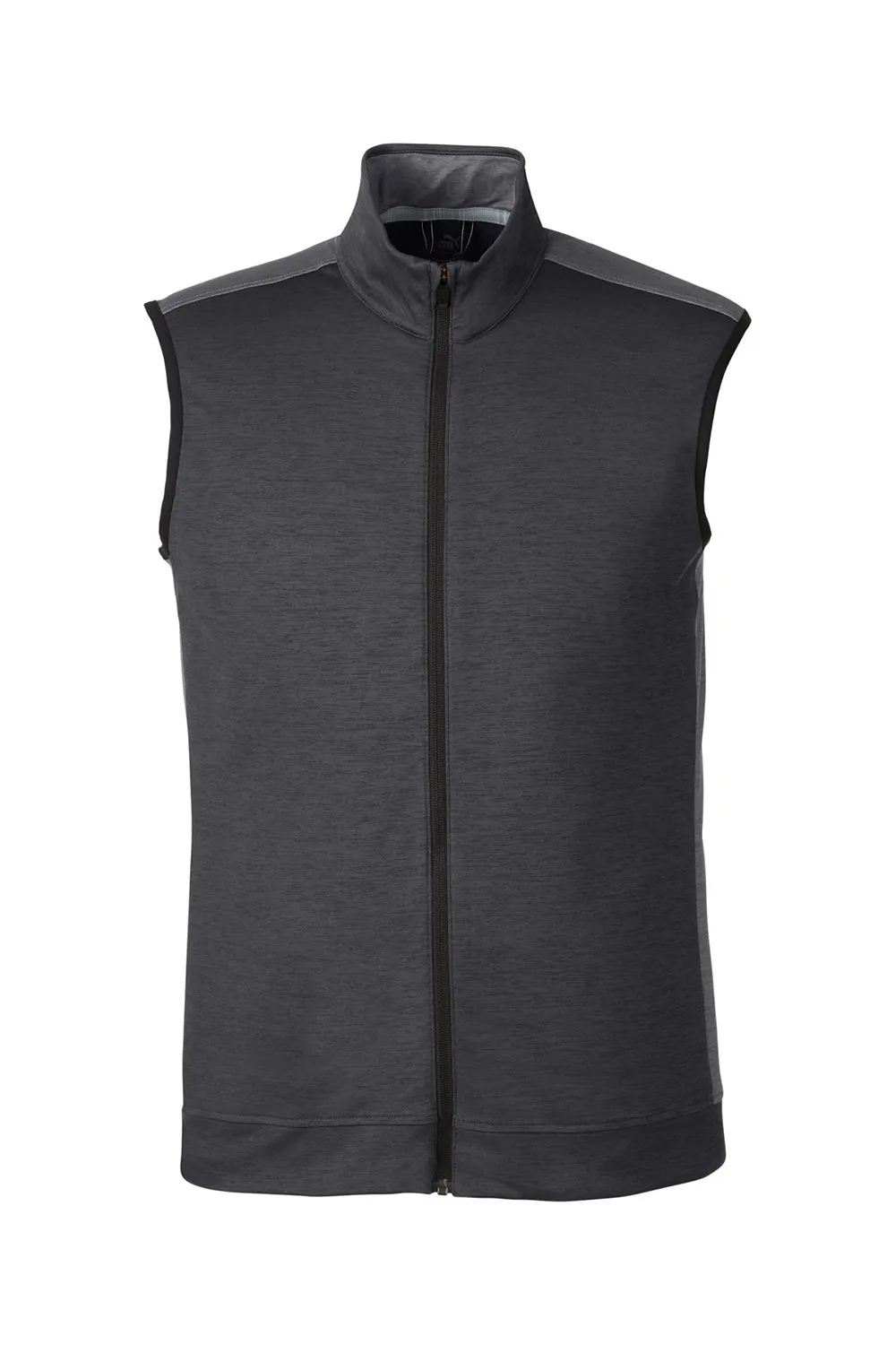 Puma Mens Cloudspun T7 Moisture Wicking Full Zip Vest - Heather Black/Quiet Shade Grey