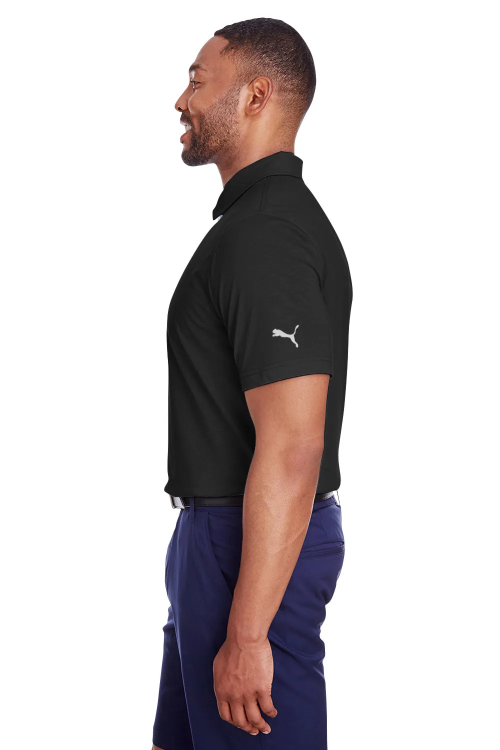 Puma Mens Fusion Performance Moisture Wicking Short Sleeve Polo Shirt - Black