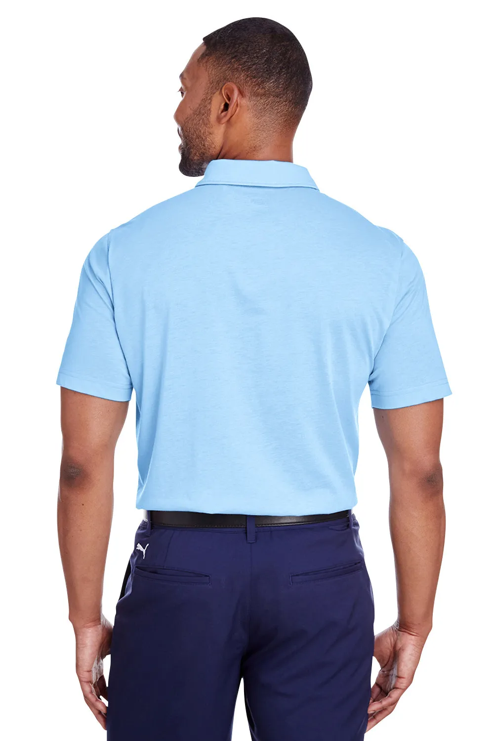 Puma Mens Fusion Performance Moisture Wicking Short Sleeve Polo Shirt - Blue Bell