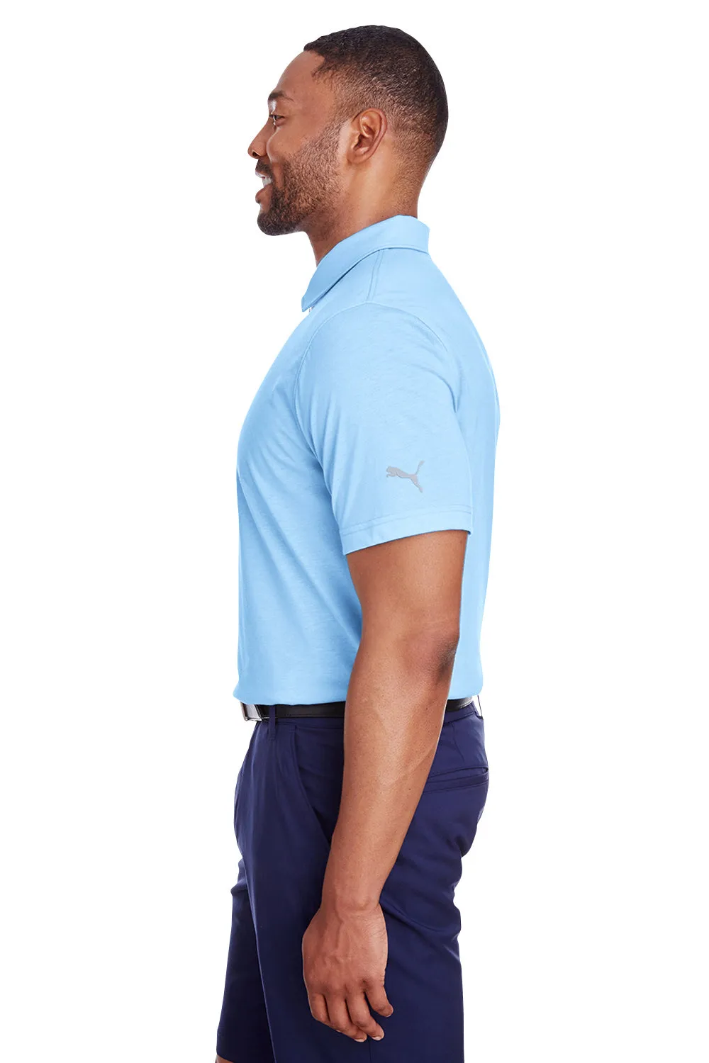 Puma Mens Fusion Performance Moisture Wicking Short Sleeve Polo Shirt - Blue Bell