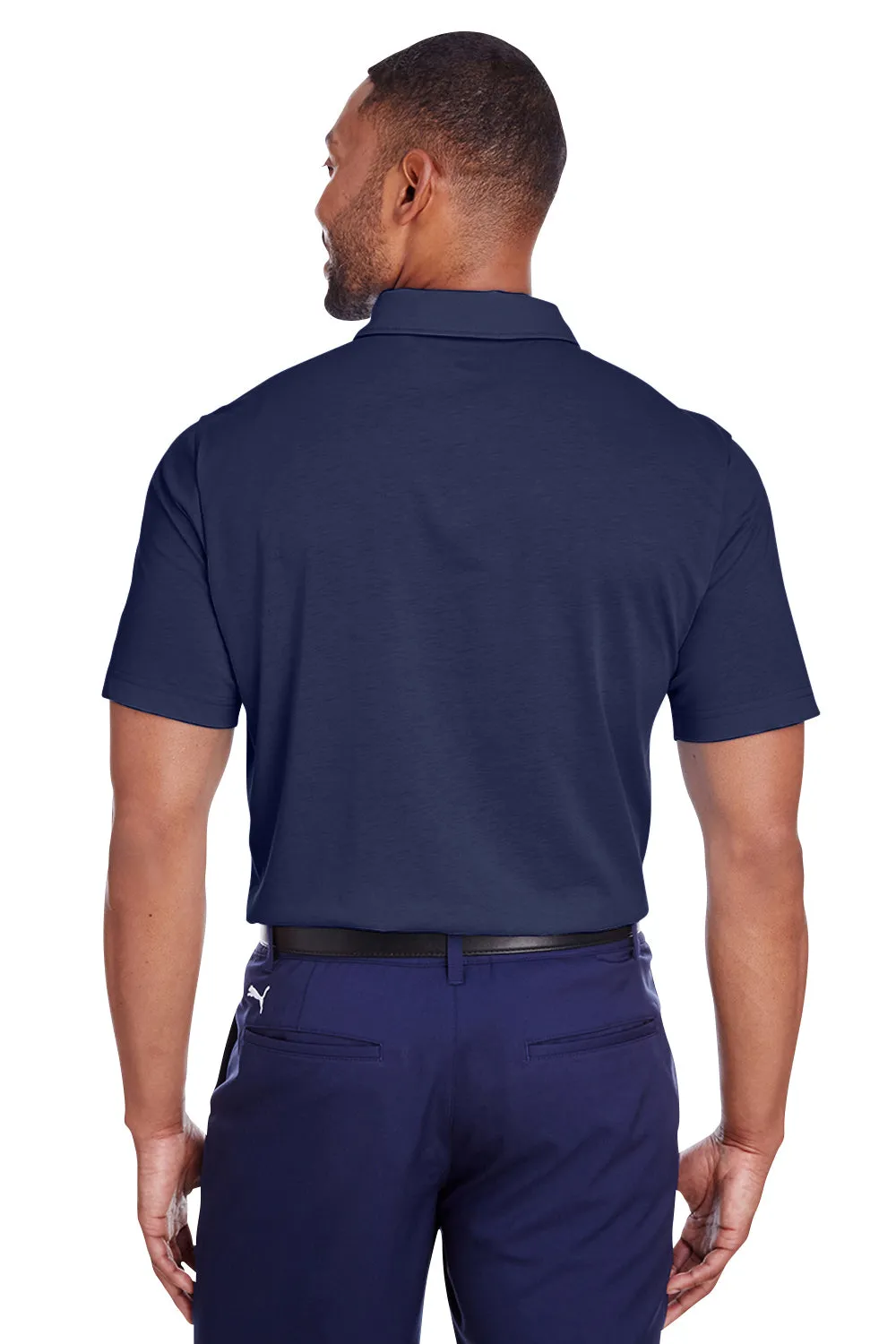 Puma Mens Fusion Performance Moisture Wicking Short Sleeve Polo Shirt - Peacoat Blue