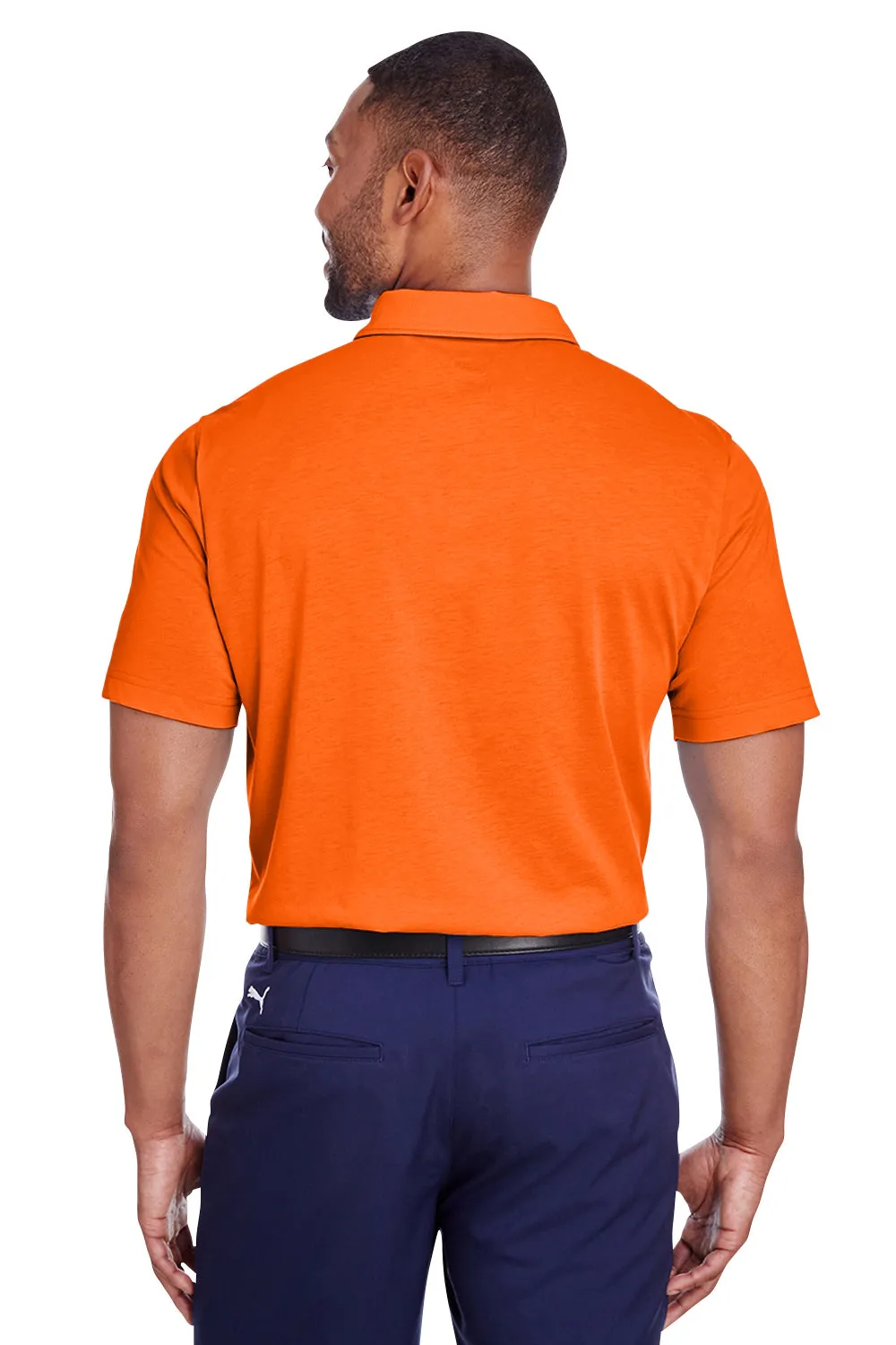 Puma Mens Fusion Performance Moisture Wicking Short Sleeve Polo Shirt - Vibrant Orange