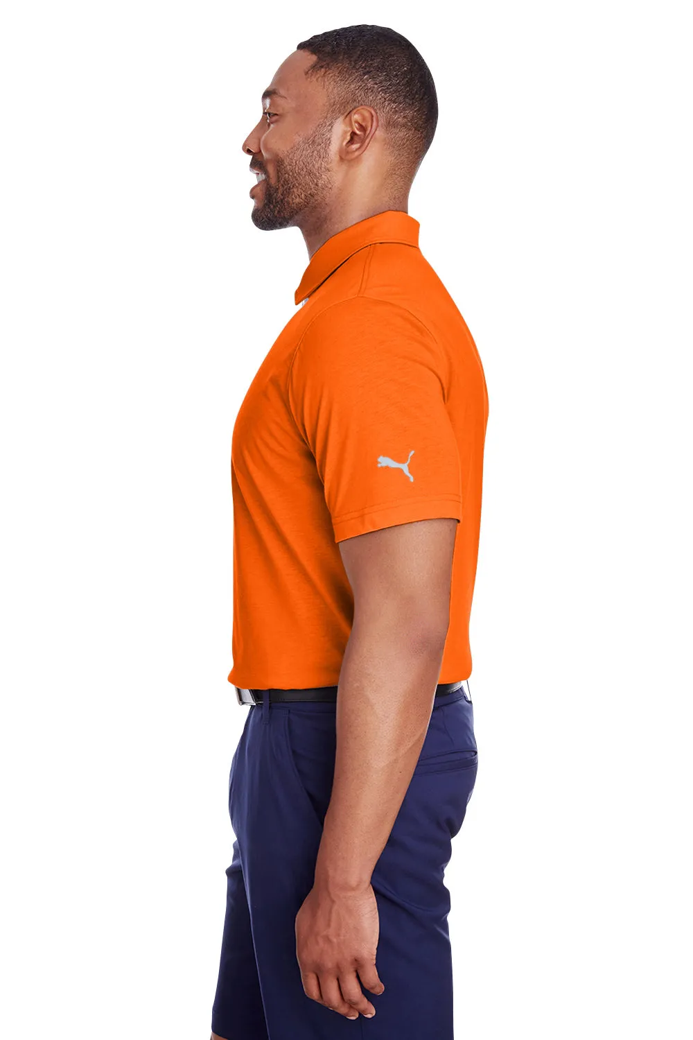 Puma Mens Fusion Performance Moisture Wicking Short Sleeve Polo Shirt - Vibrant Orange
