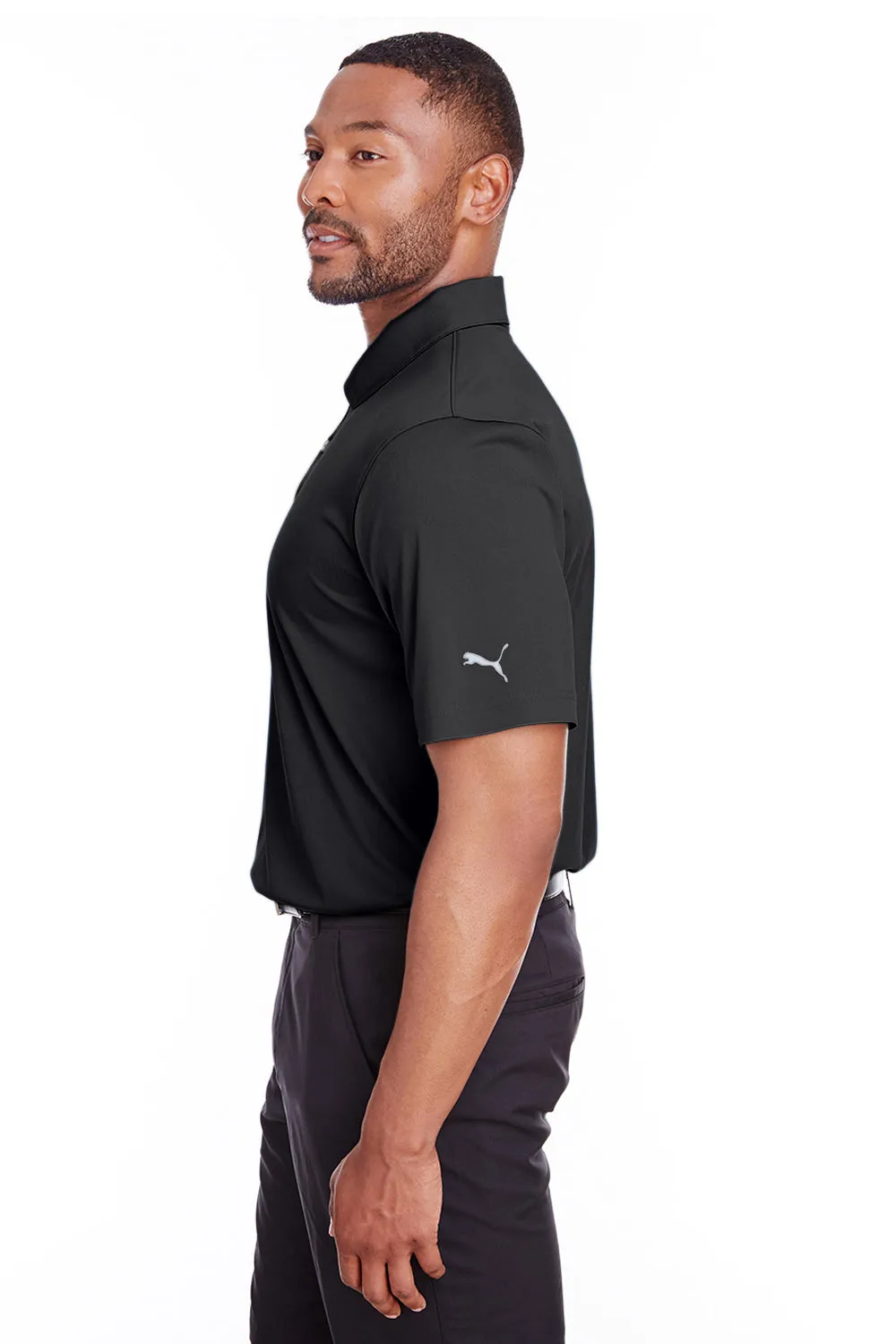 Puma Mens Icon Performance Moisture Wicking Short Sleeve Polo Shirt - Black