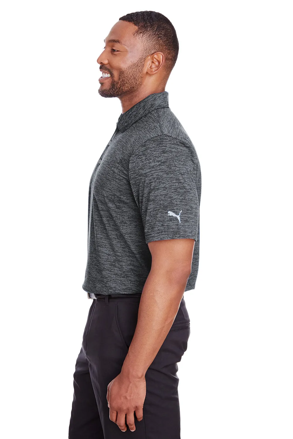 Puma Mens Icon Performance Moisture Wicking Short Sleeve Polo Shirt - Black