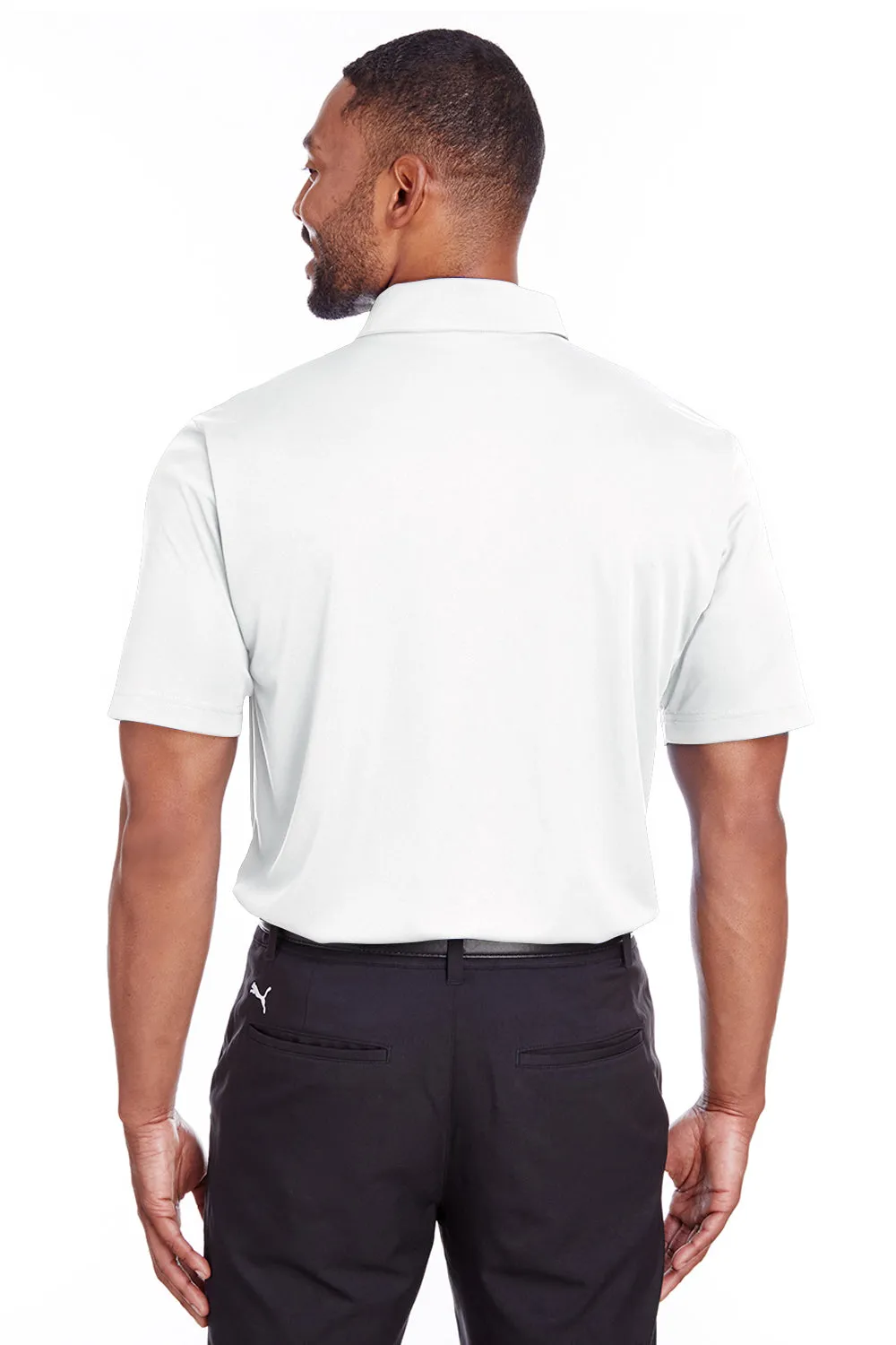 Puma Mens Icon Performance Moisture Wicking Short Sleeve Polo Shirt - Bright White