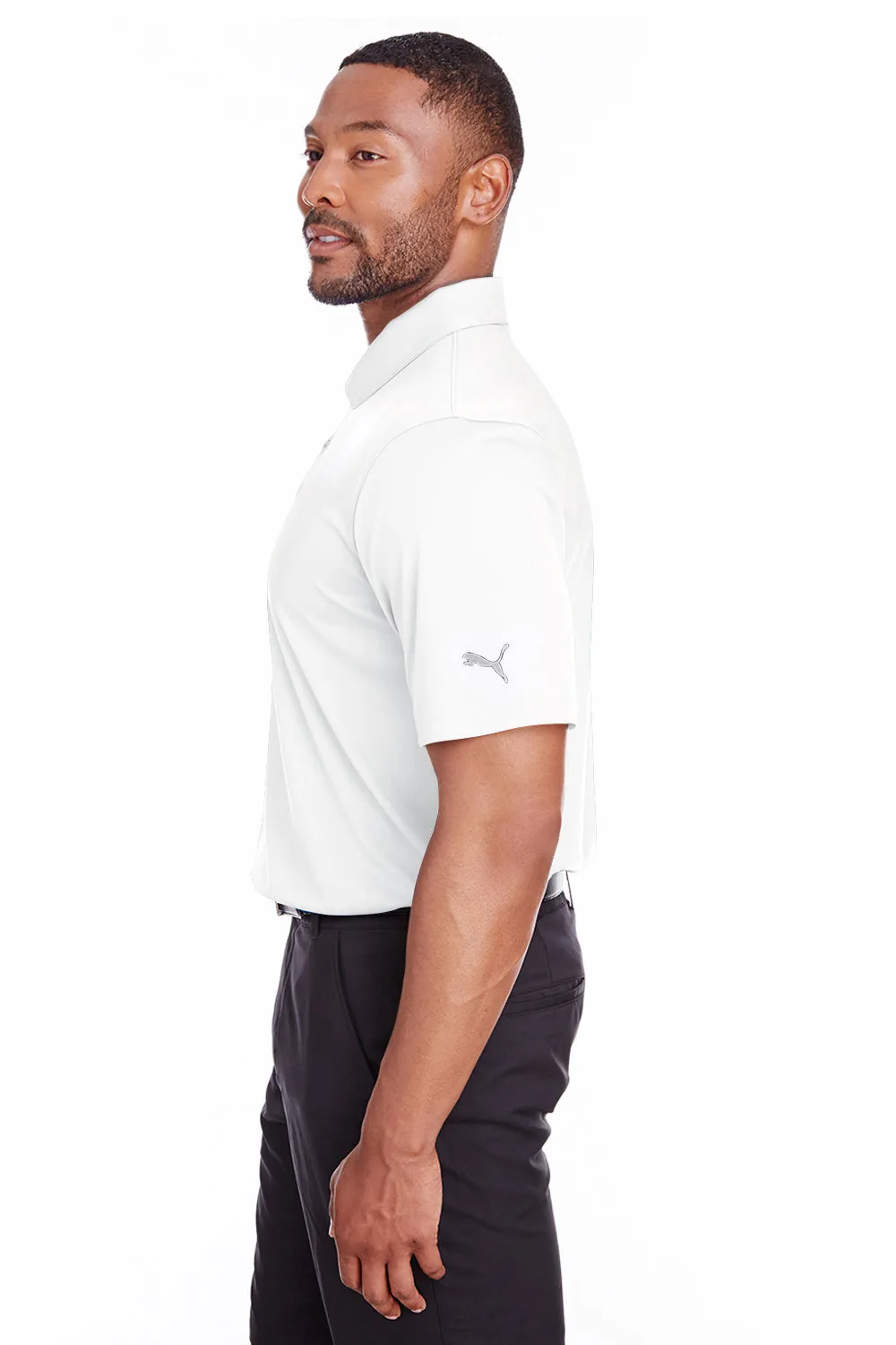 Puma Mens Icon Performance Moisture Wicking Short Sleeve Polo Shirt - Bright White