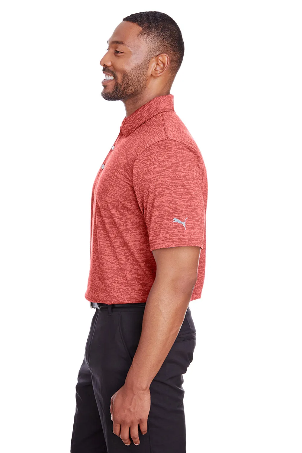 Puma Mens Icon Performance Moisture Wicking Short Sleeve Polo Shirt - High Risk Red