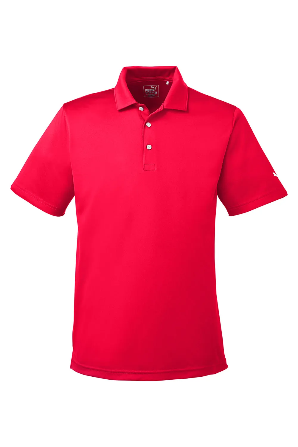 Puma Mens Icon Performance Moisture Wicking Short Sleeve Polo Shirt - High Risk Red