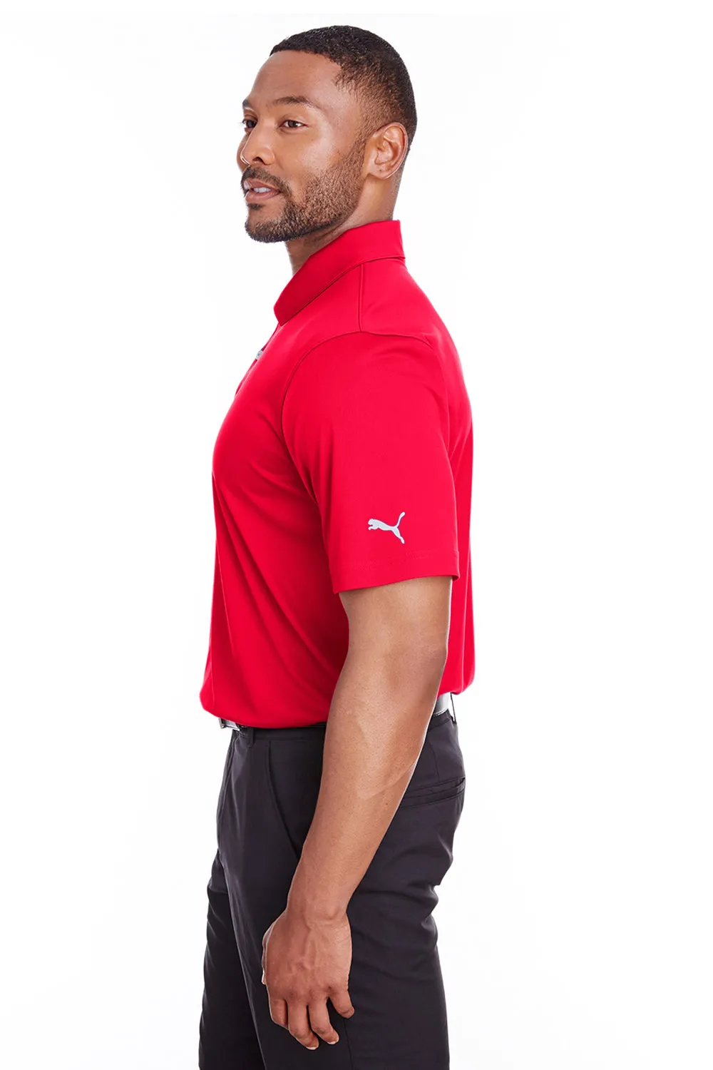 Puma Mens Icon Performance Moisture Wicking Short Sleeve Polo Shirt - High Risk Red