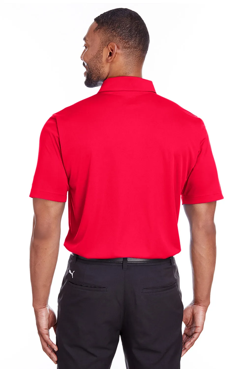 Puma Mens Icon Performance Moisture Wicking Short Sleeve Polo Shirt - High Risk Red