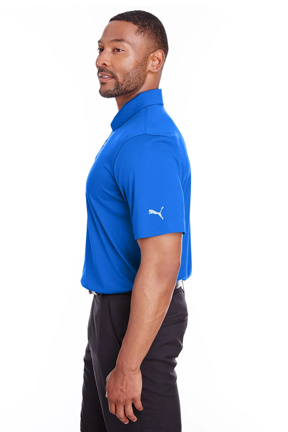 Puma Mens Icon Performance Moisture Wicking Short Sleeve Polo Shirt - Lapis Blue