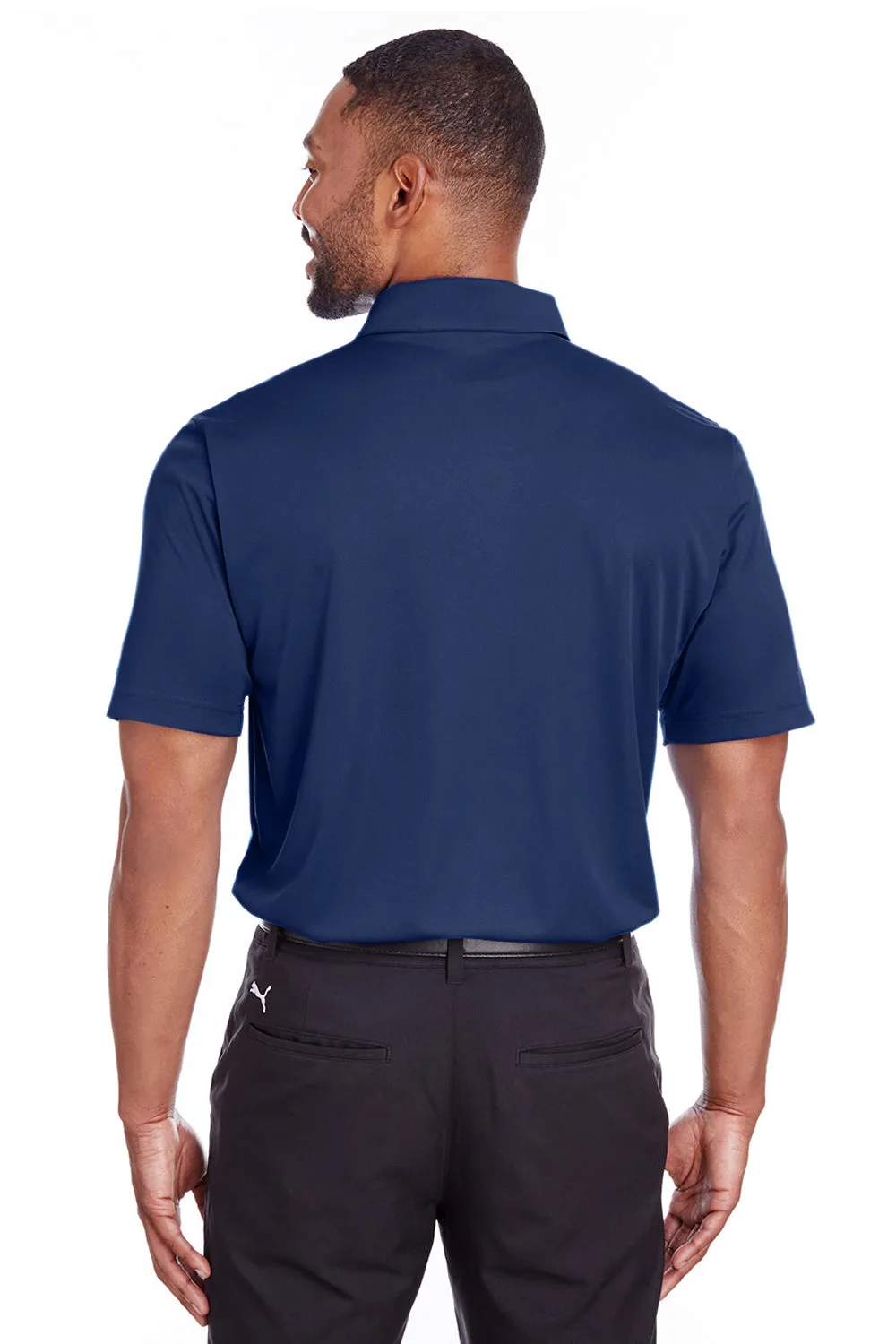 Puma Mens Icon Performance Moisture Wicking Short Sleeve Polo Shirt - Peacoat Blue