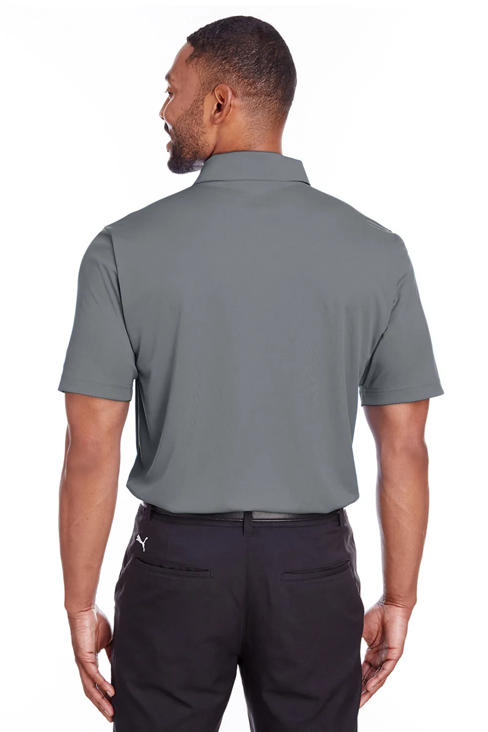 Puma Mens Icon Performance Moisture Wicking Short Sleeve Polo Shirt - Quiet Shade Grey
