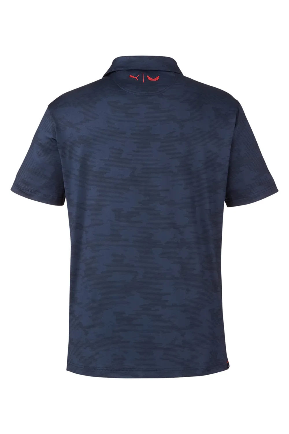 Puma Mens Volition Moisture Wicking Camo Short Sleeve Polo Shirt - Navy Blue