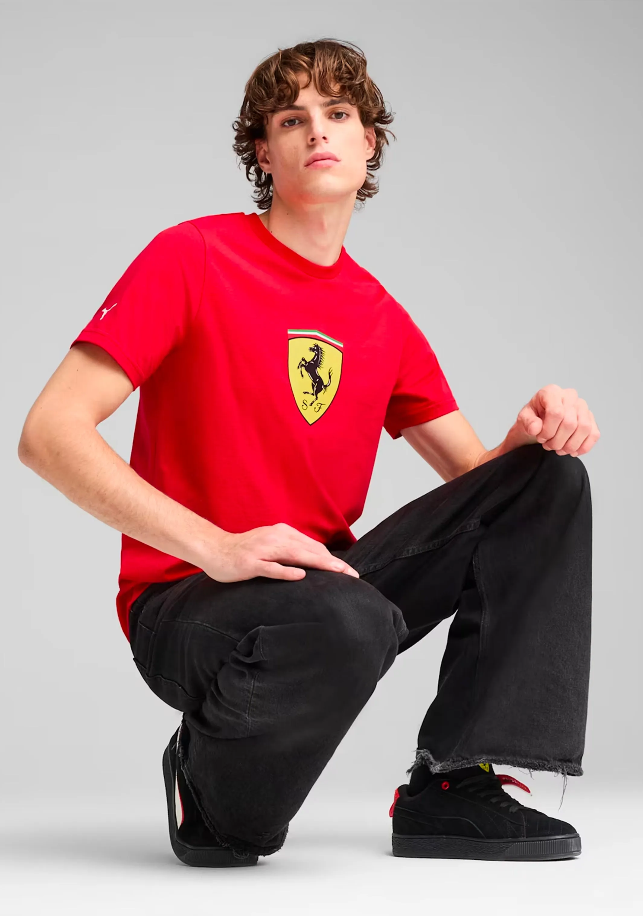 Puma Scuderia Ferrari Men's Race Coloured Big Shield T-Shirt
